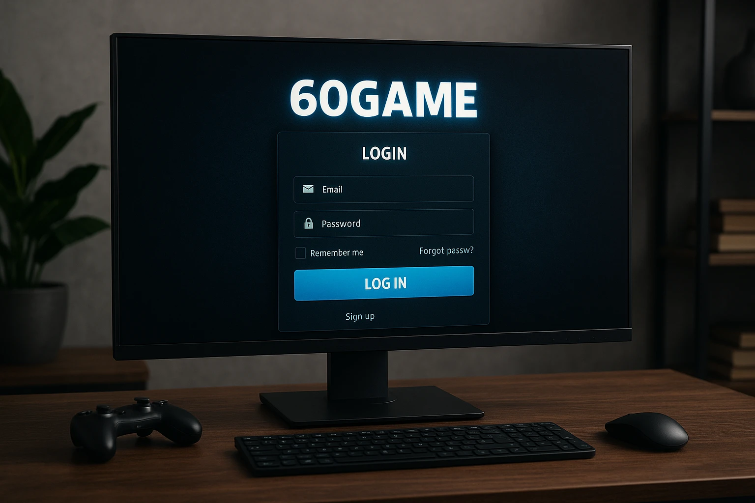 Criar uma nova Conta no plataforma 60GAME
